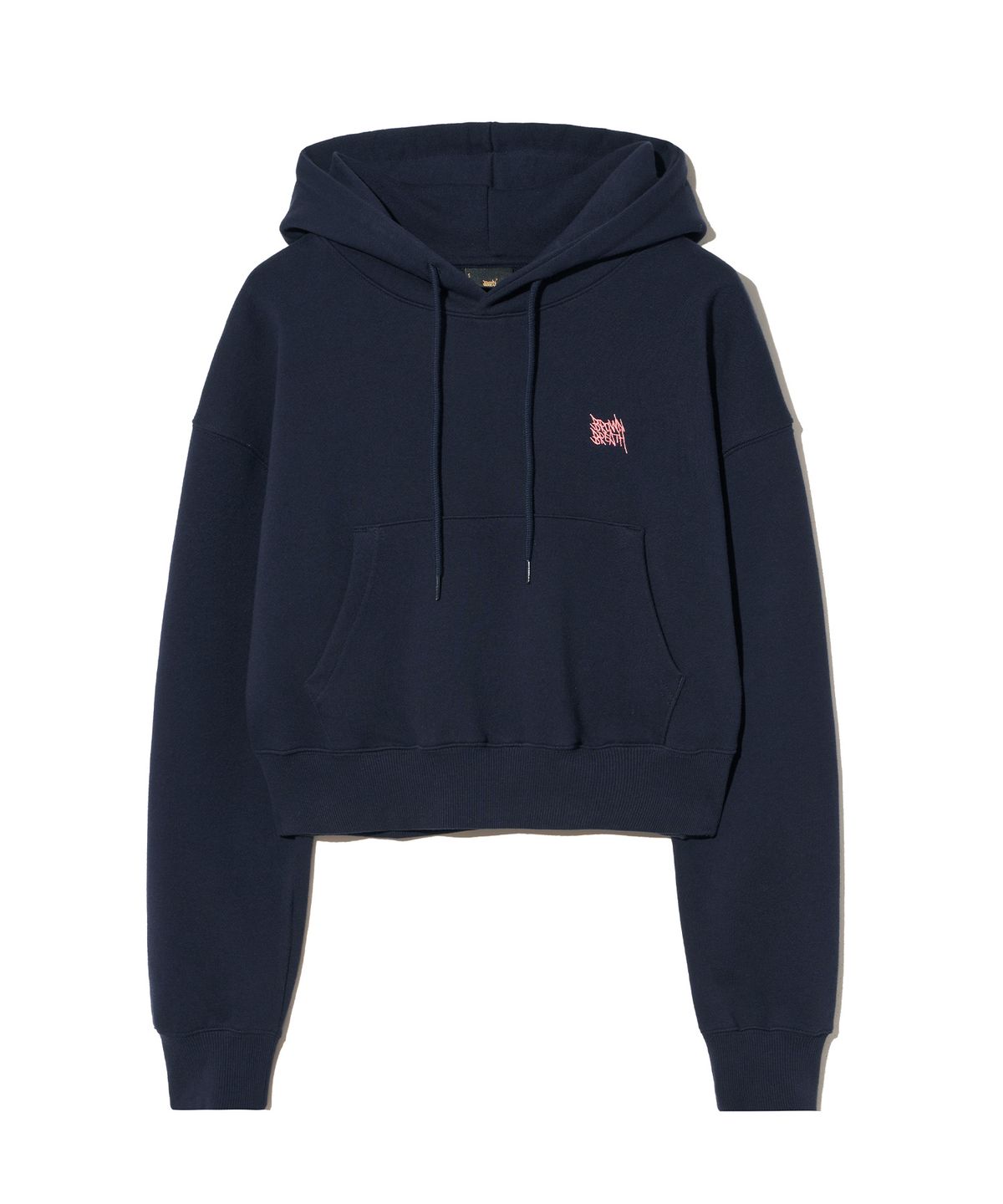 브라운브레스(BROWNBREATH) W MESS SEOUL TAG CROP HOODIE - NAVY