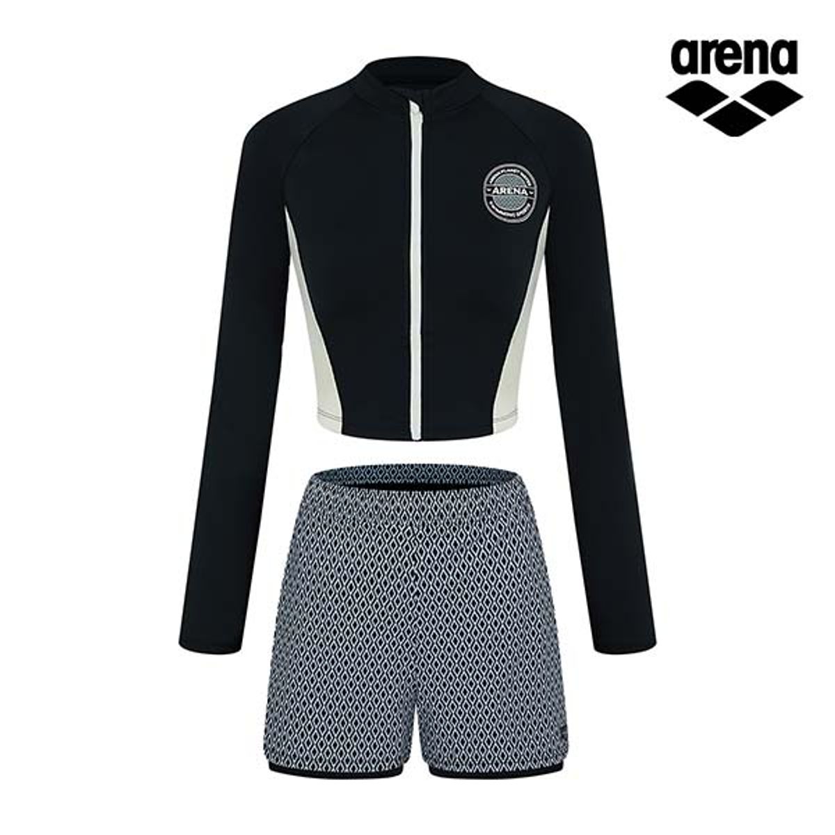 아레나(ARENA) 스키퍼 레저 집업 래쉬가드 세트 A4BL1PS08BLK