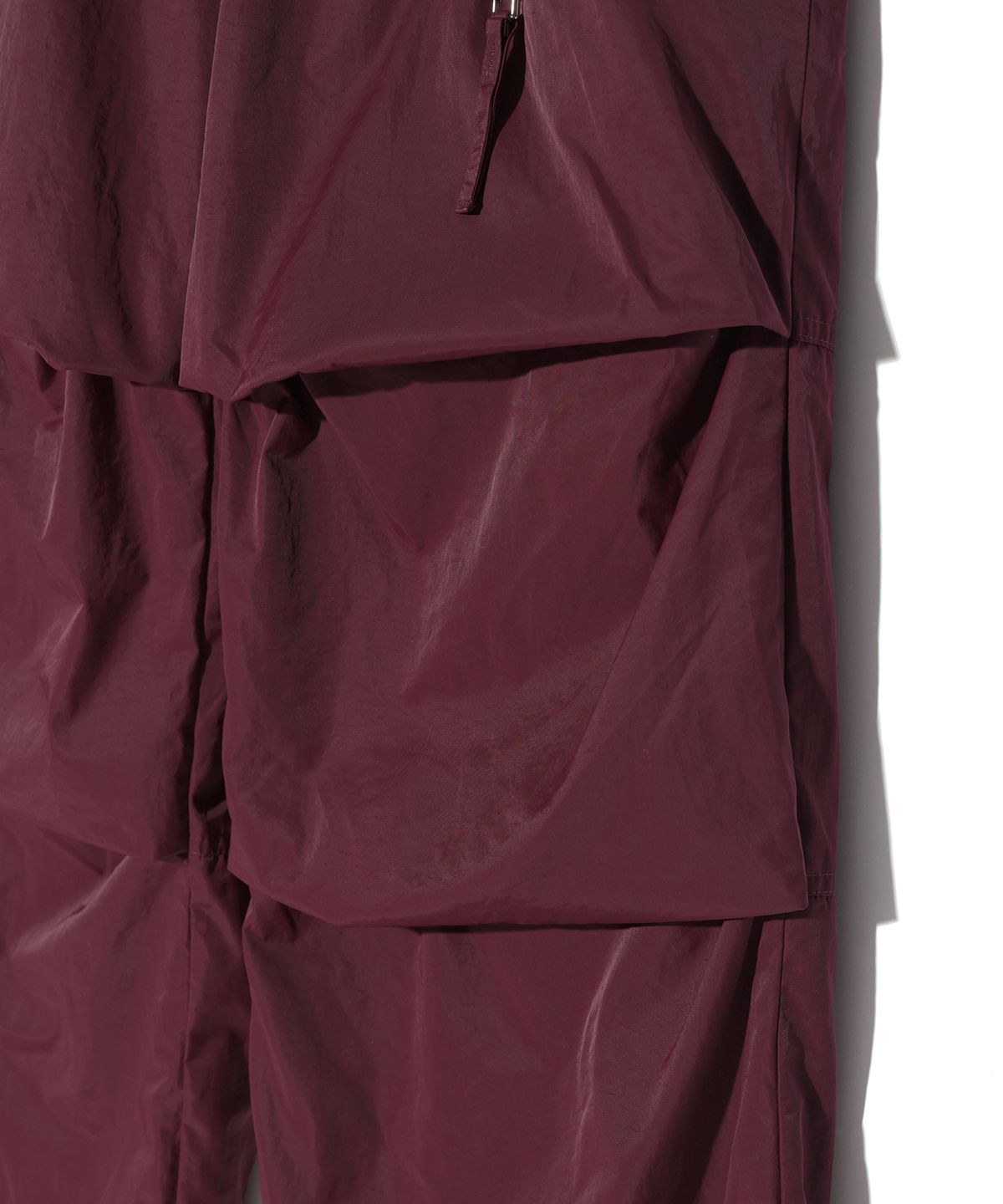 이에이(IEY) WAVE NYLON EASY PANTS Burgundy