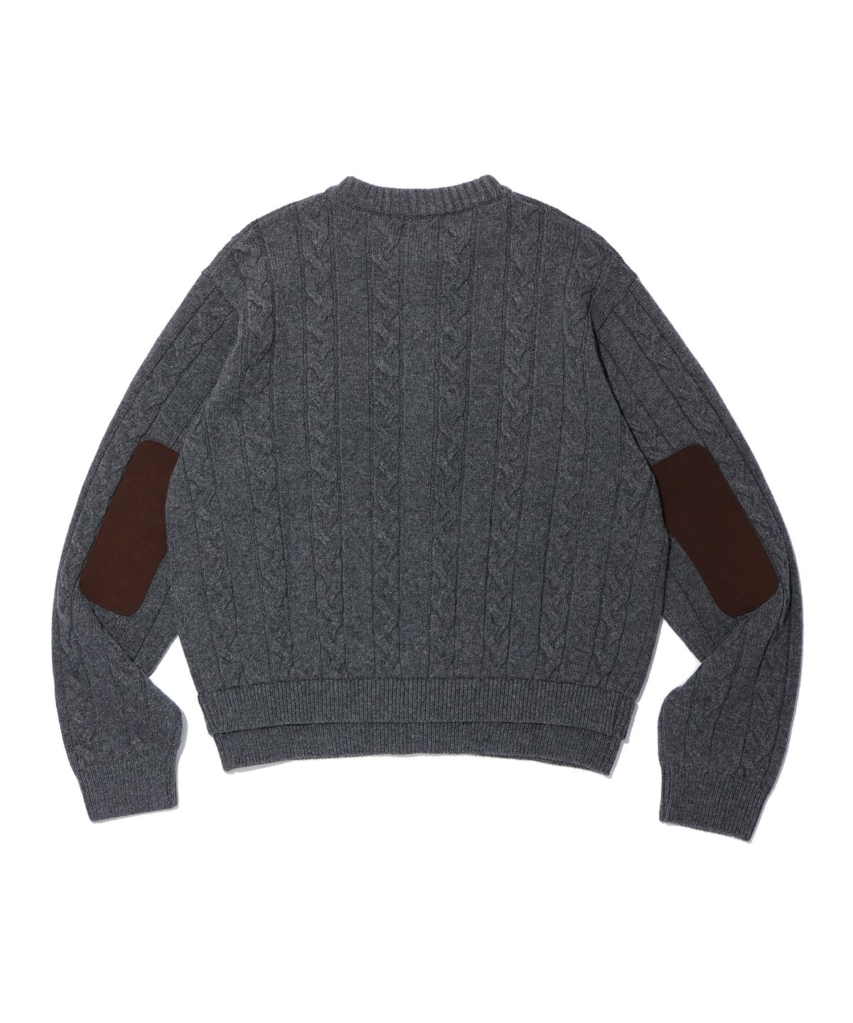 이에이(IEY) ELBOW PATCH DOUBLE-LIP CARDIGAN Dark Grey