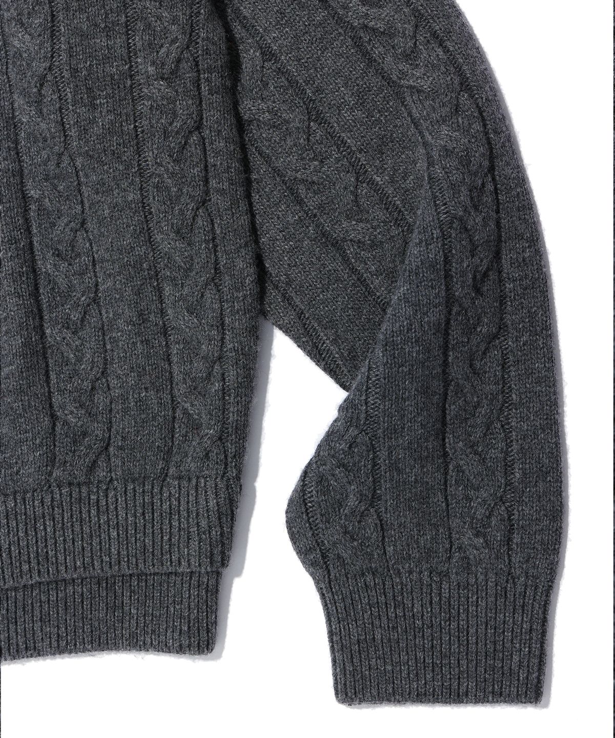 이에이(IEY) ELBOW PATCH DOUBLE-LIP CARDIGAN Dark Grey