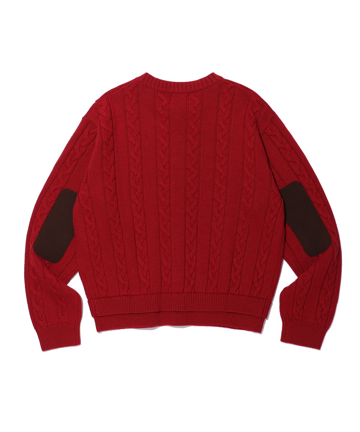 이에이(IEY) ELBOW PATCH DOUBLE-LIP CARDIGAN Red