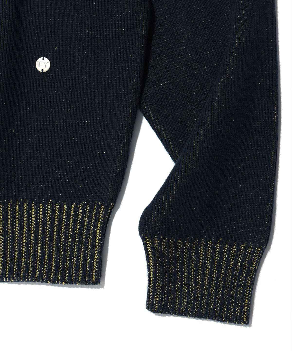 이에이(IEY) DOUBLE COLOR ROUND KNIT Navy
