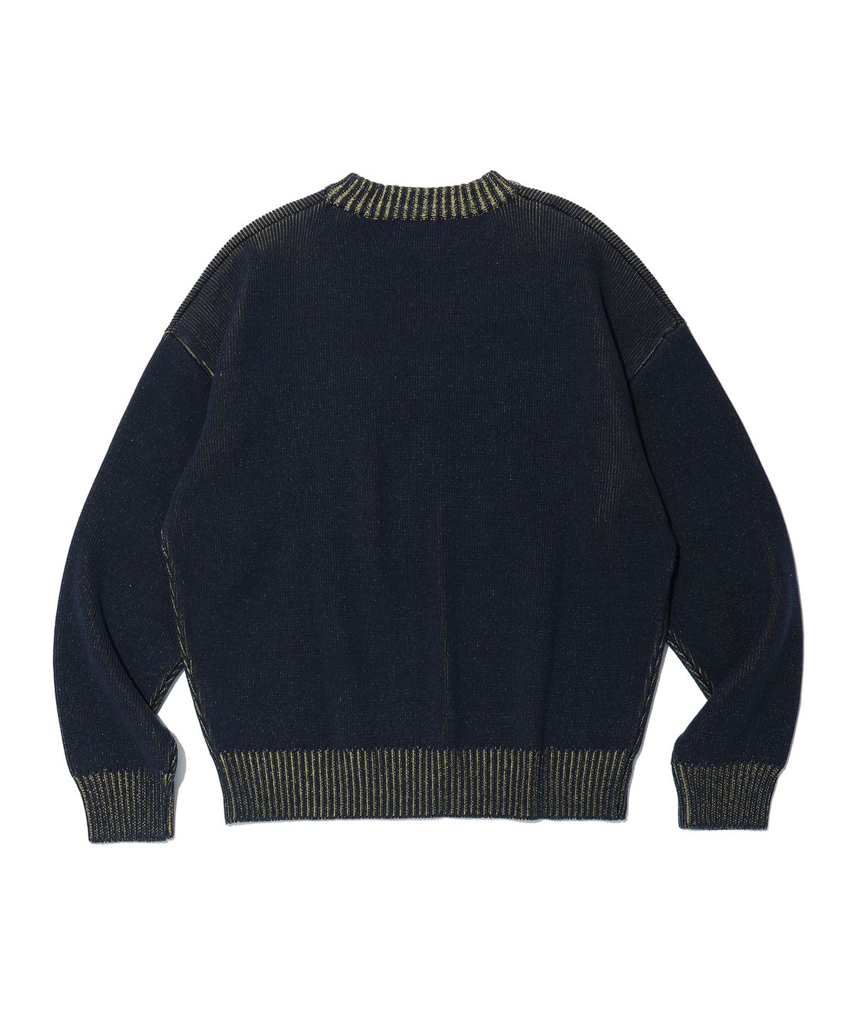 이에이(IEY) DOUBLE COLOR ROUND KNIT Navy