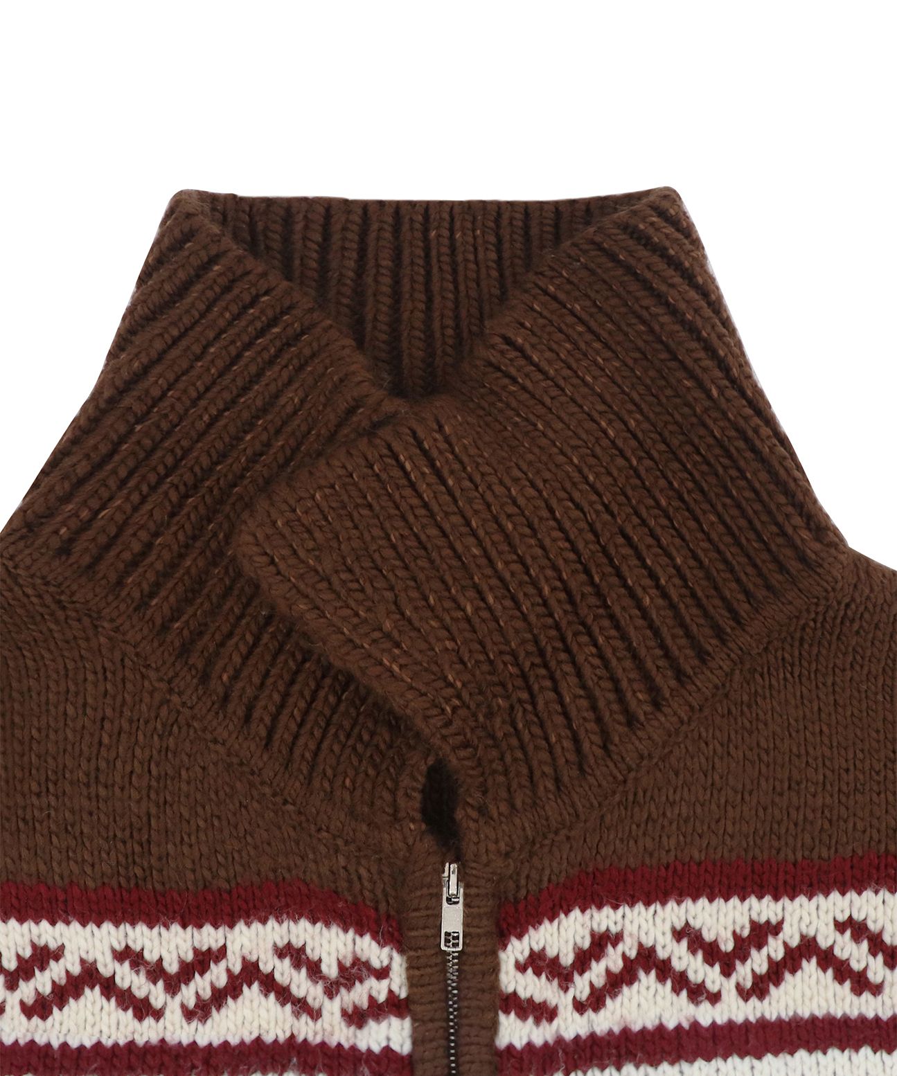 MUSINSA | ROCKCAKE Flower Cowichan Cardigan - Brown