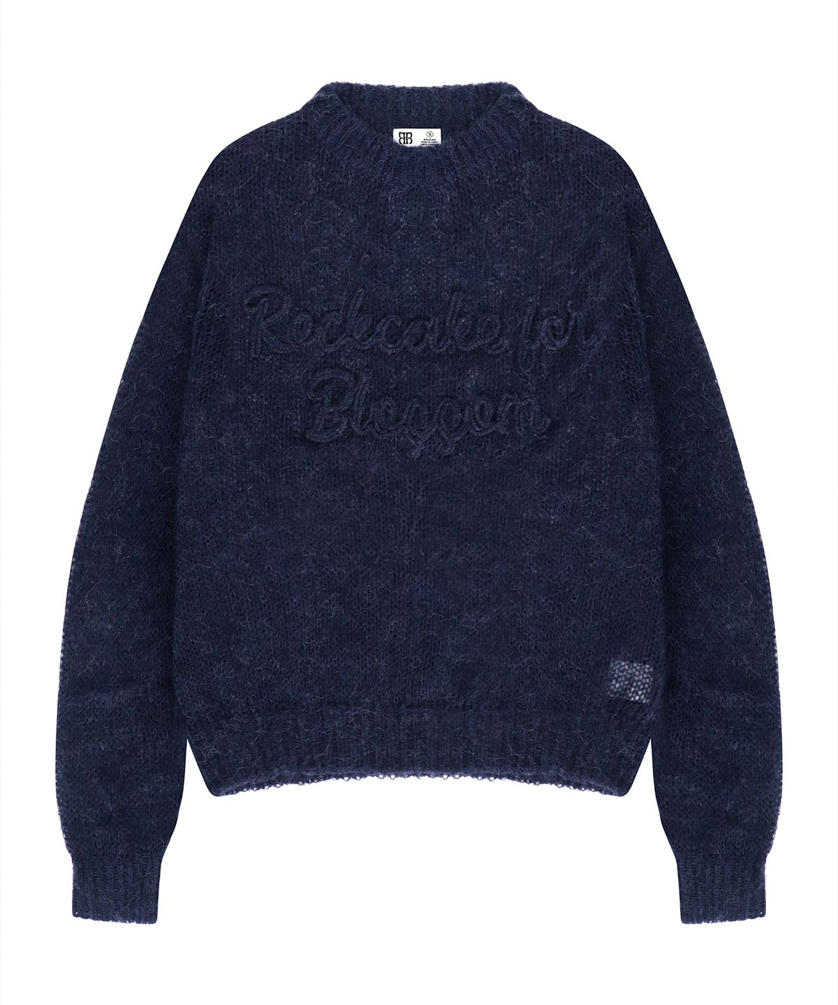 락케이크(ROCKCAKE) Seethrough Long Sleeve Knit - Blue