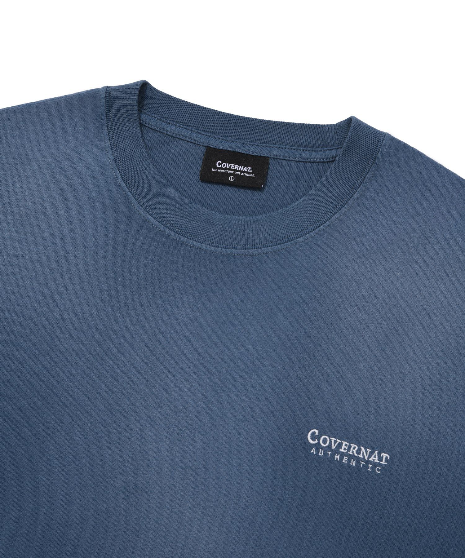 Tシャツ・カットソー COVERNAT Authentic Over Dying T-Shirt Light Blue Covernat Unisex C Logo Oxford Half Shirt Light Blue