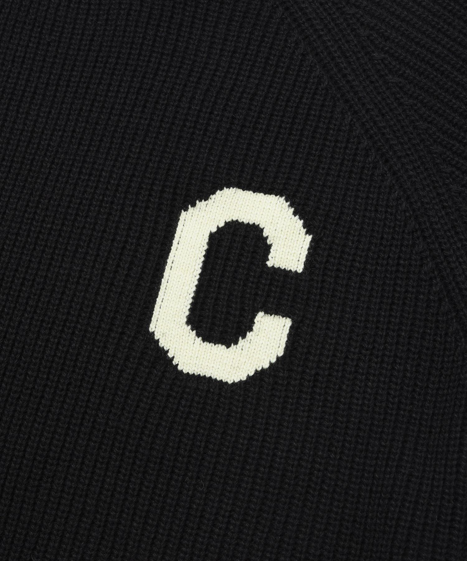 MUSINSA | COVERNAT Middle C logo crewneck knit black