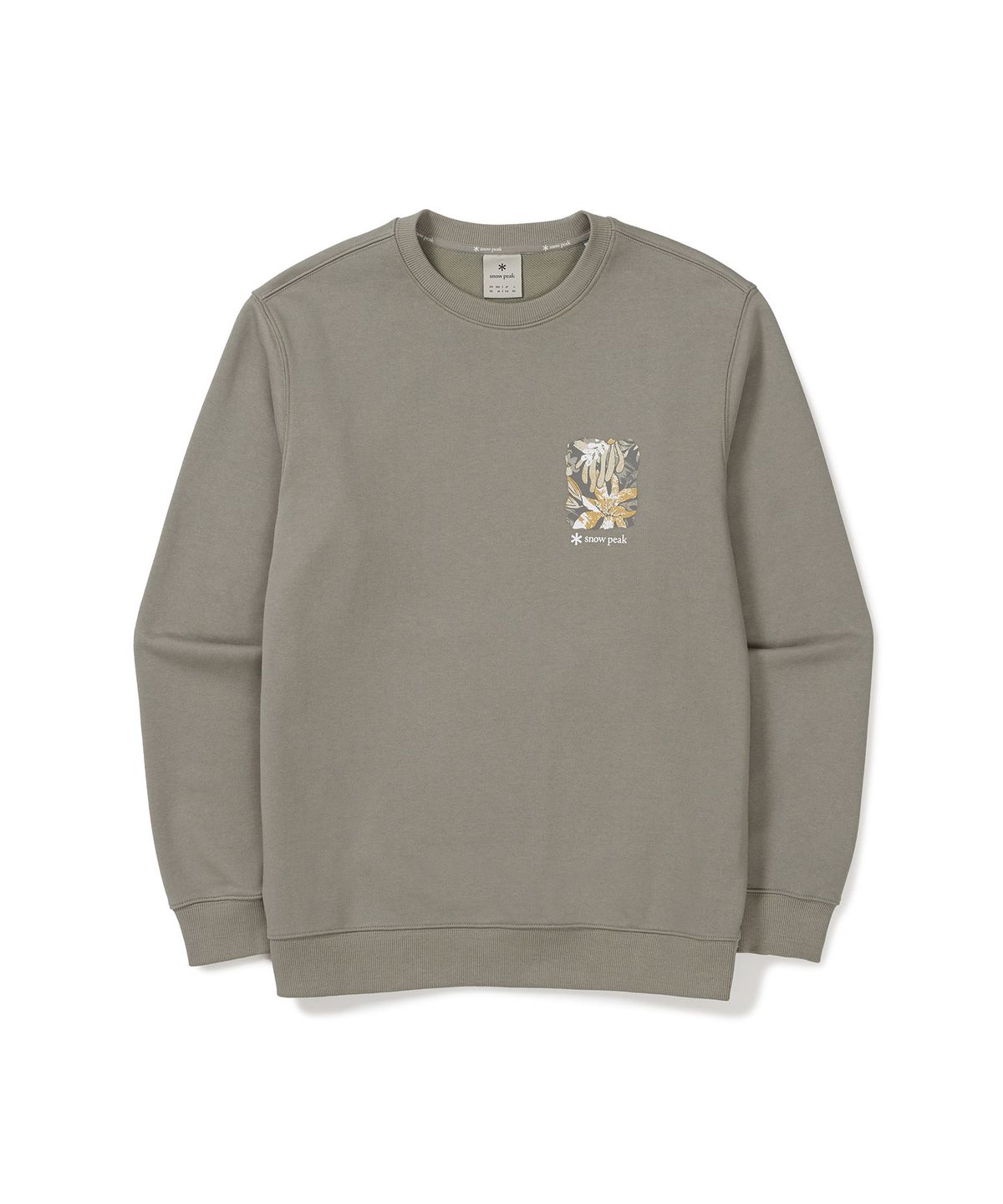 스노우피크 어패럴(SNOWPEAK APPAREL) 트로피컬 그래픽 맨투맨 (S24FUFHT64) Khaki Gray