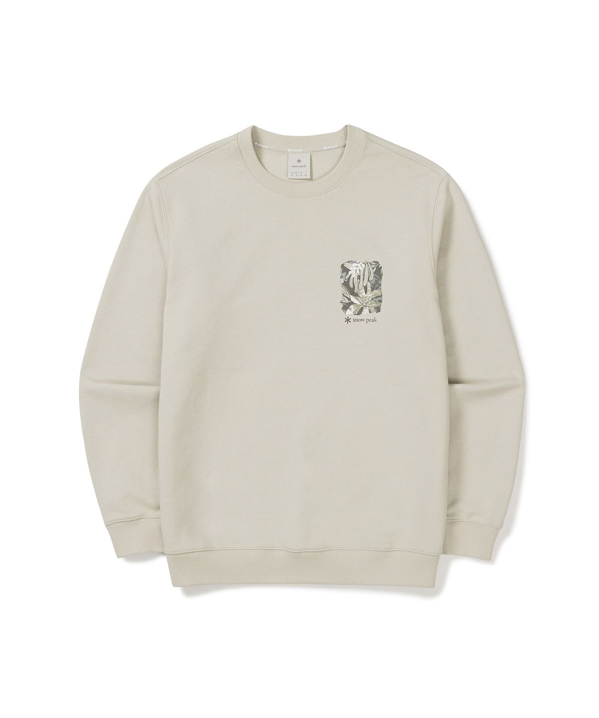 스노우피크 어패럴(SNOWPEAK APPAREL) 트로피컬 그래픽 맨투맨 (S24FUFHT64) Light Beige