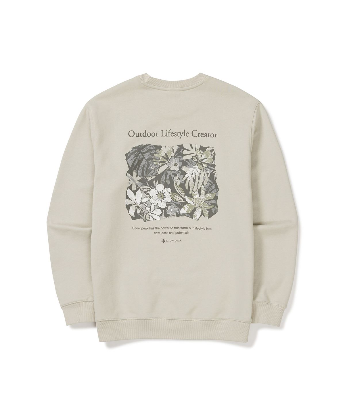 스노우피크 어패럴(SNOWPEAK APPAREL) 트로피컬 그래픽 맨투맨 (S24FUFHT64) Light Beige