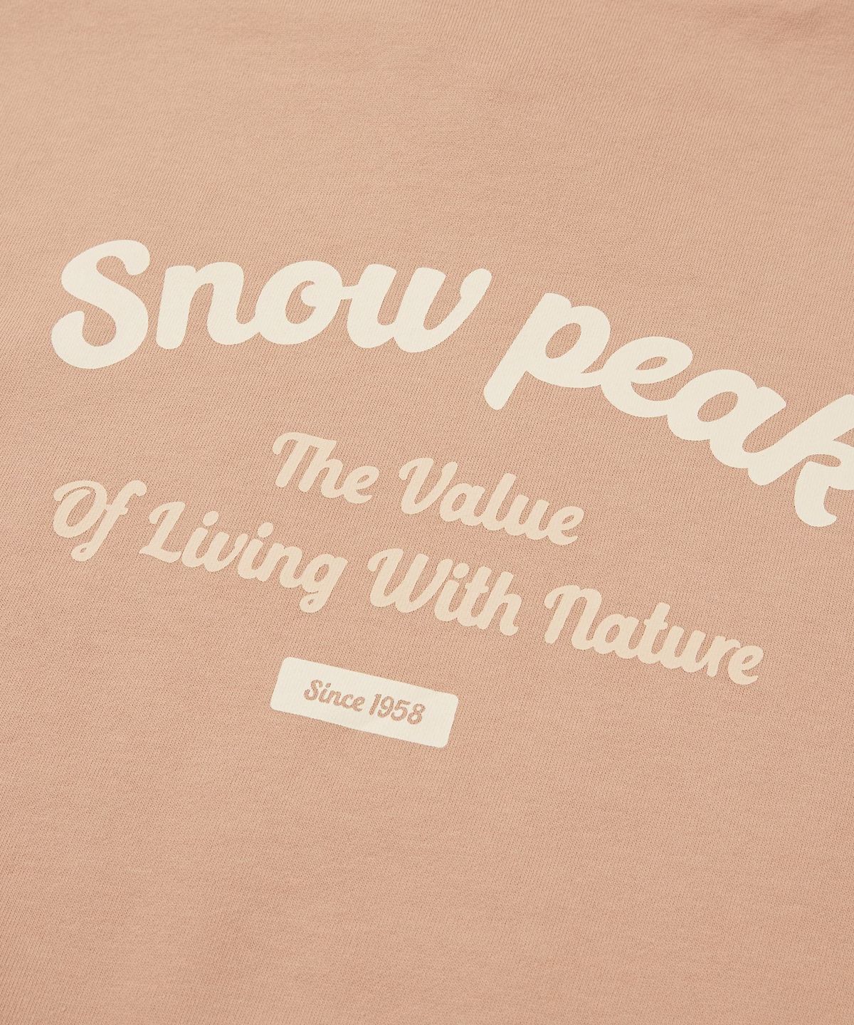 스노우피크 어패럴(SNOWPEAK APPAREL) 여성 레터링 세미 크롭 후드 티셔츠 (S24FWFHD63) Peach