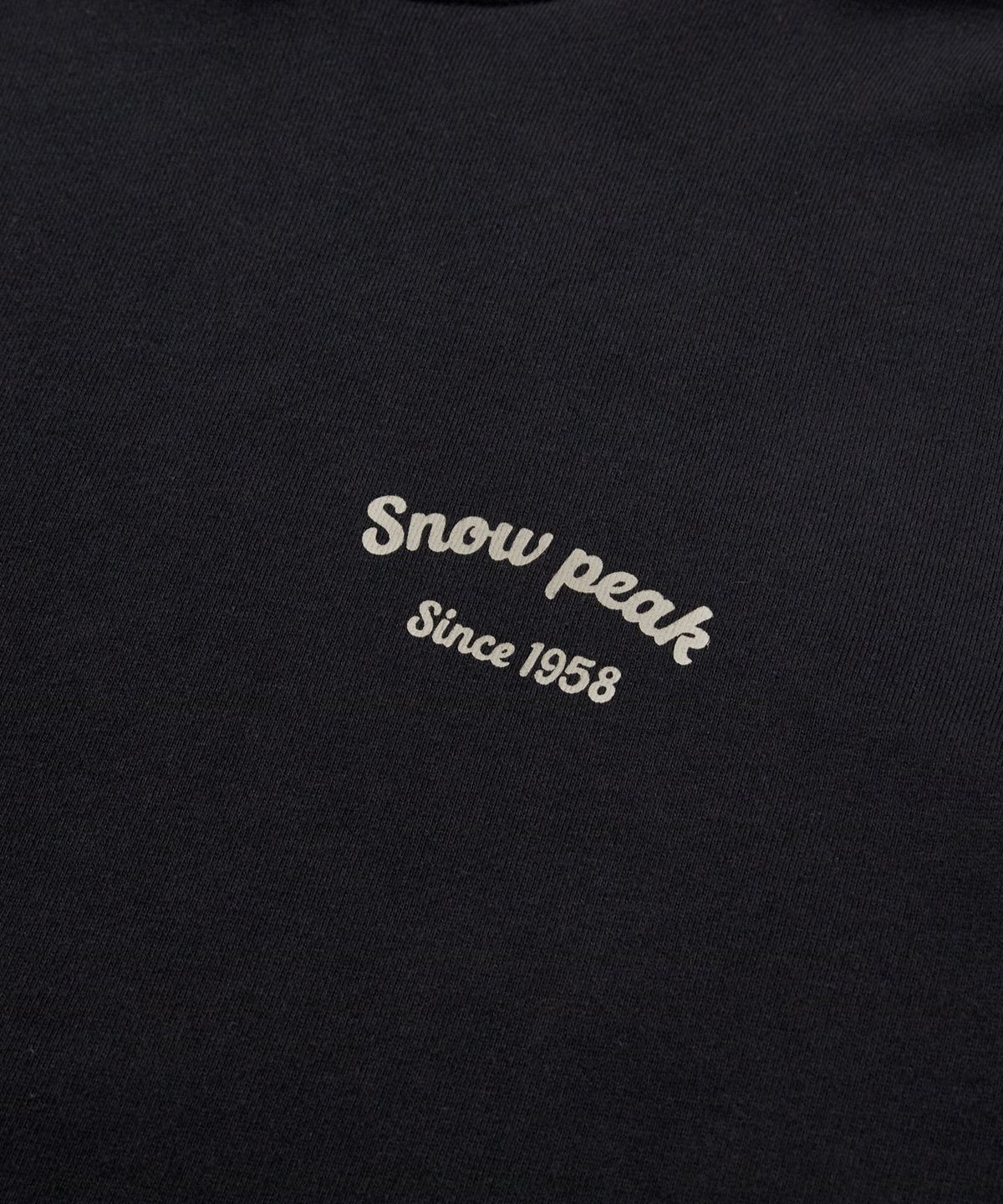 스노우피크 어패럴(SNOWPEAK APPAREL) 여성 레터링 세미 크롭 후드 티셔츠 (S24FWFHD63) Black
