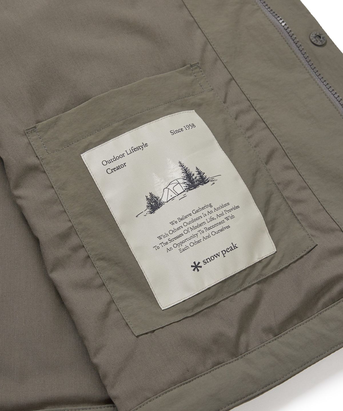 스노우피크 어패럴(SNOWPEAK APPAREL) 캠플 스탠드넥 바람막이 (S24FMCWB14) Dark Khaki
