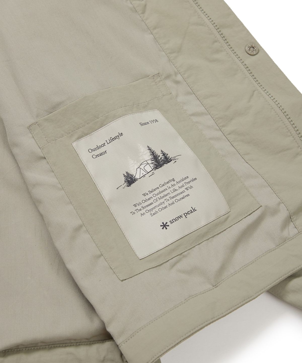 스노우피크 어패럴(SNOWPEAK APPAREL) 캠플 스탠드넥 바람막이 (S24FMCWB14) Beige Gray