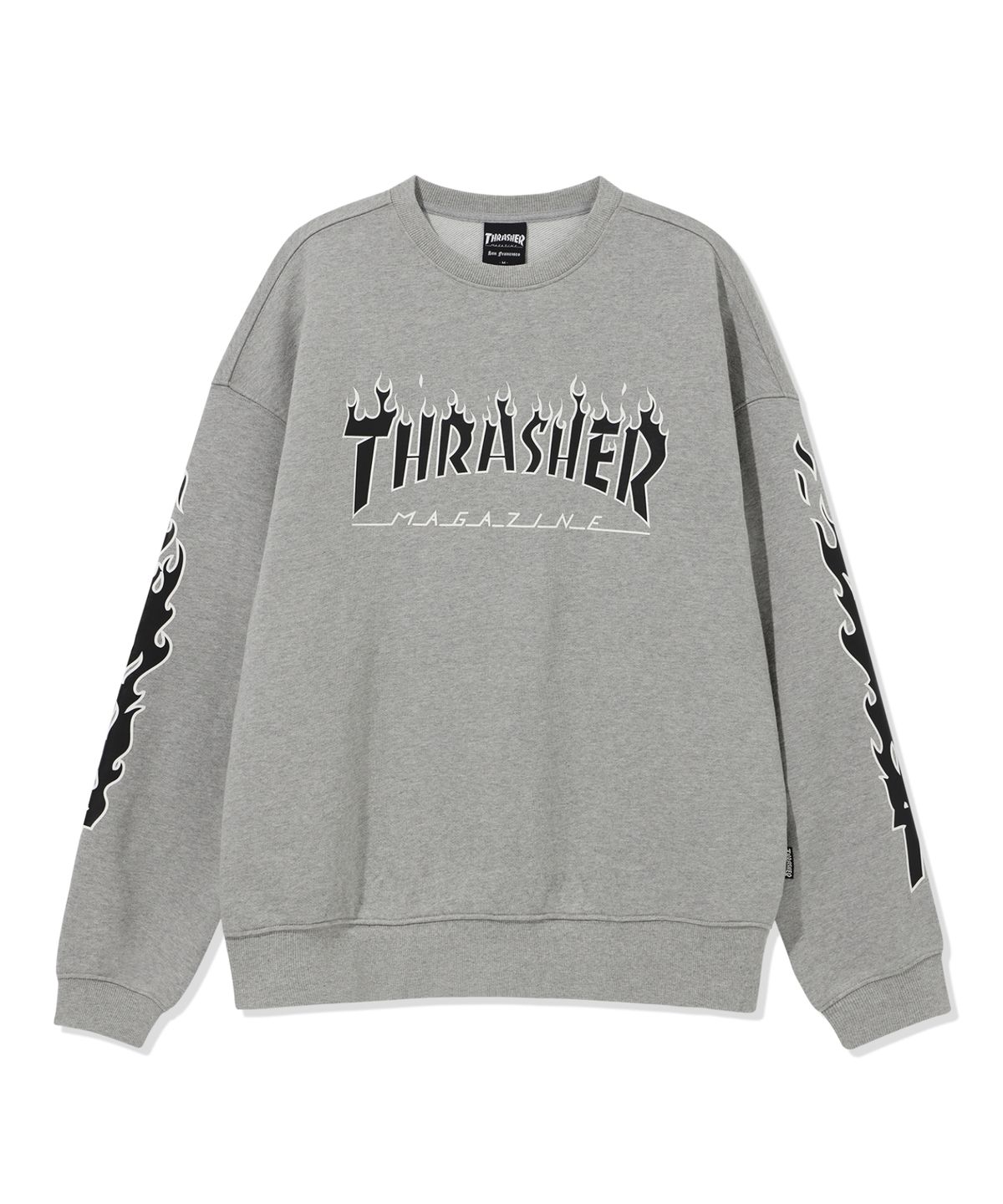 트레셔(THRASHER) 플레임 슬리브 맨투맨 그레이