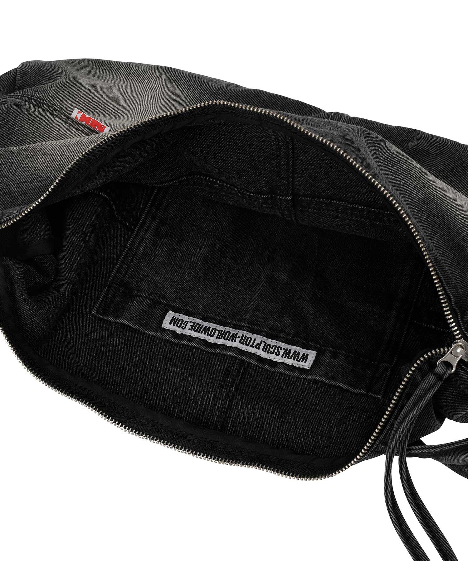 MUSINSA | SCULPTOR Vintage Brushed Denim Duffel Bag Washed Black