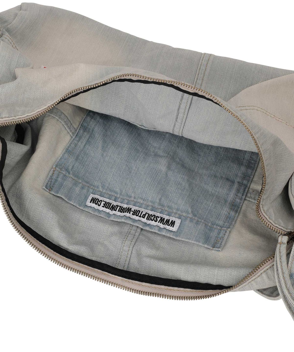 스컬프터(SCULPTOR) Vintage Brushed Denim Duffel Bag Ice Pink