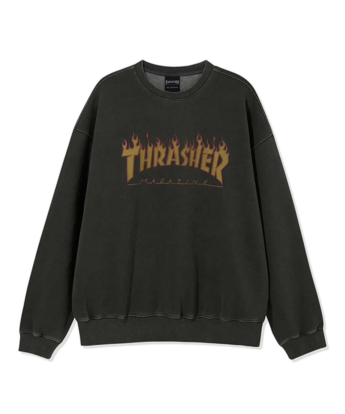 트레셔(THRASHER) 플레임 피그먼트 다잉 맨투맨 차콜
