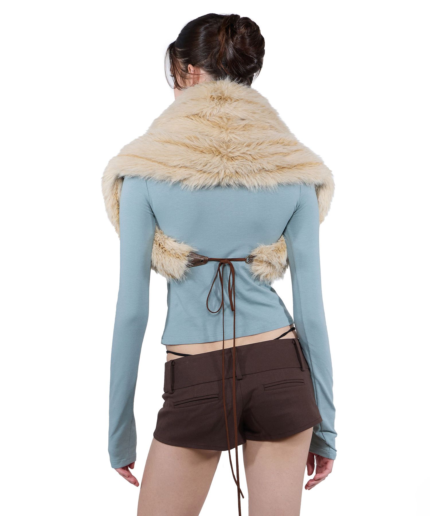 MUSINSA公式 | SCULPTOR Zen Velvet Trimming Top Dusty Blue