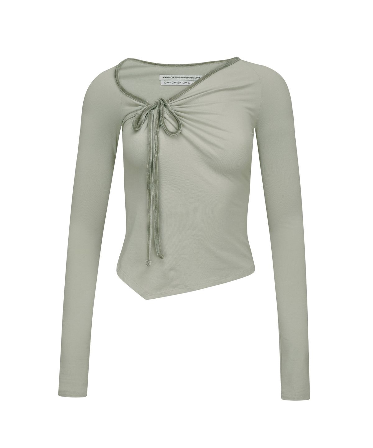 스컬프터(SCULPTOR) Zen Velvet Trimming Top Ice Gray
