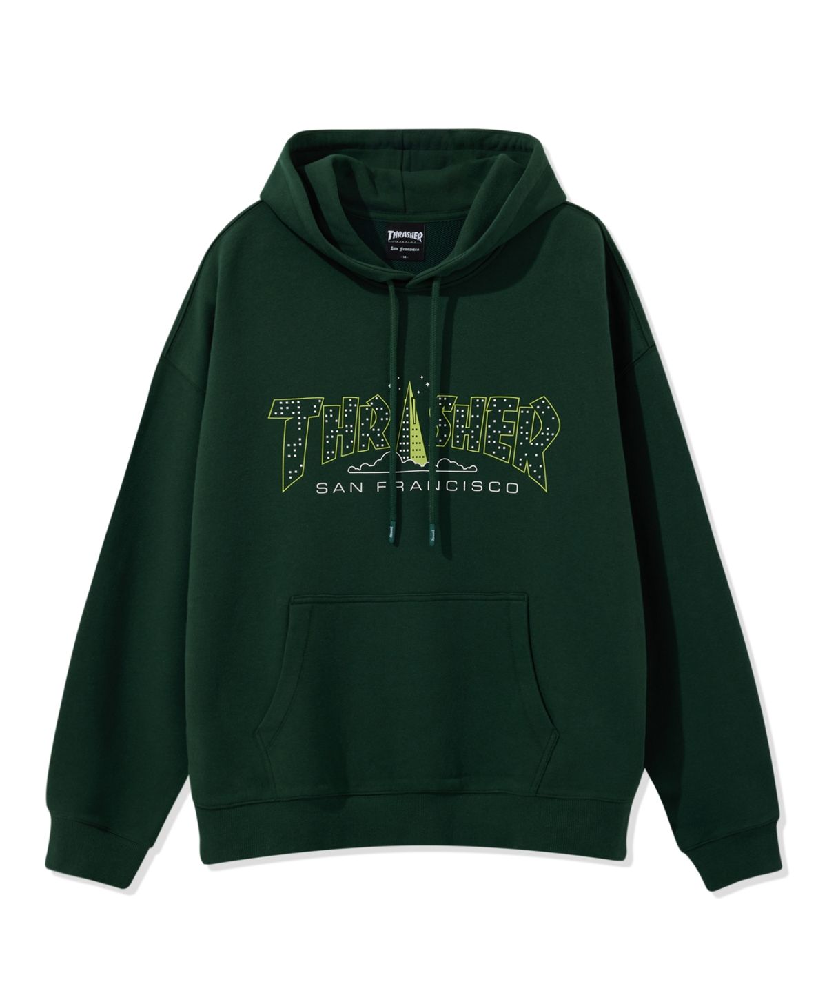 트레셔(THRASHER) 샌프란시스코 로고 후디 그린