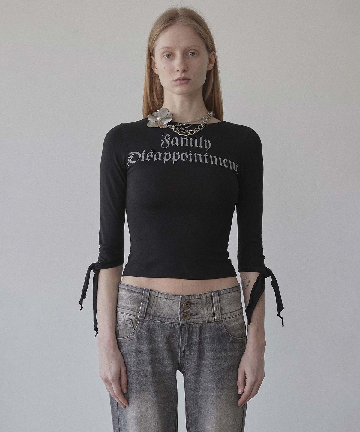 스컬프터(SCULPTOR) Tie Sleeve Tee Black