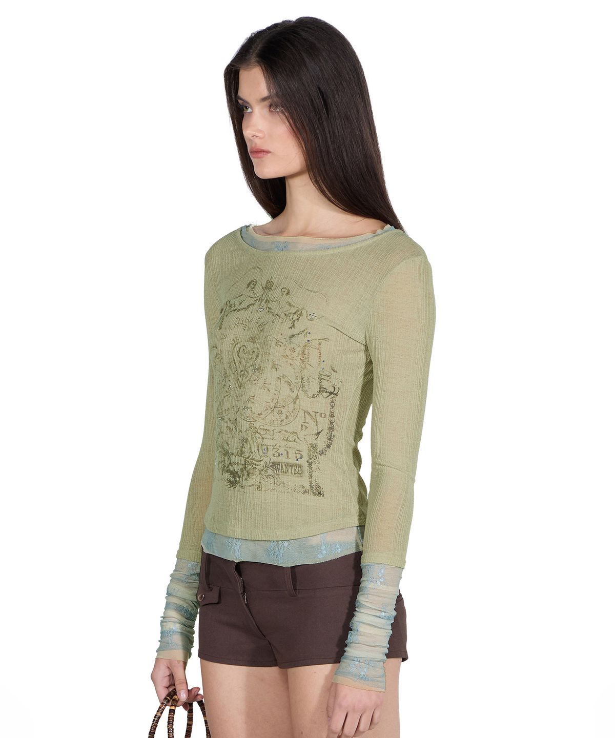 스컬프터(SCULPTOR) Triple Lace Layered Tee Beige