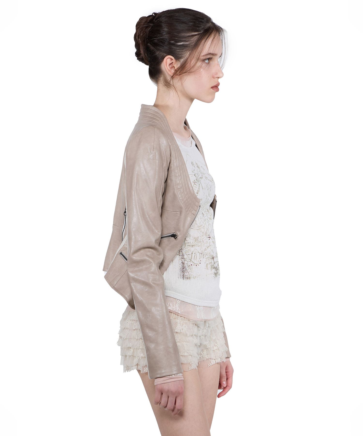 MUSINSA公式 | SCULPTOR Triple Lace Layered Tee Ivory
