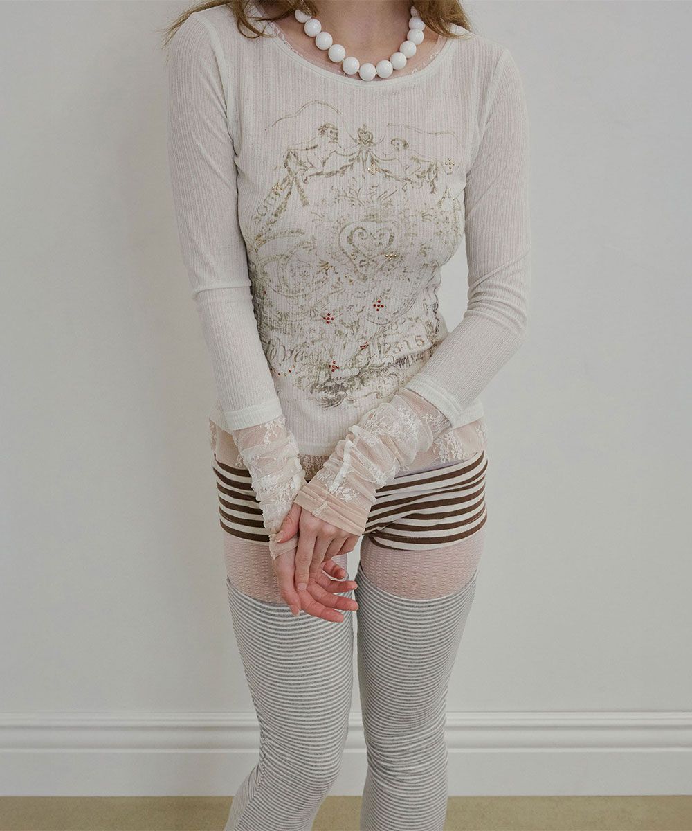 스컬프터(SCULPTOR) Triple Lace Layered Tee Ivory - 사이즈 & 후기