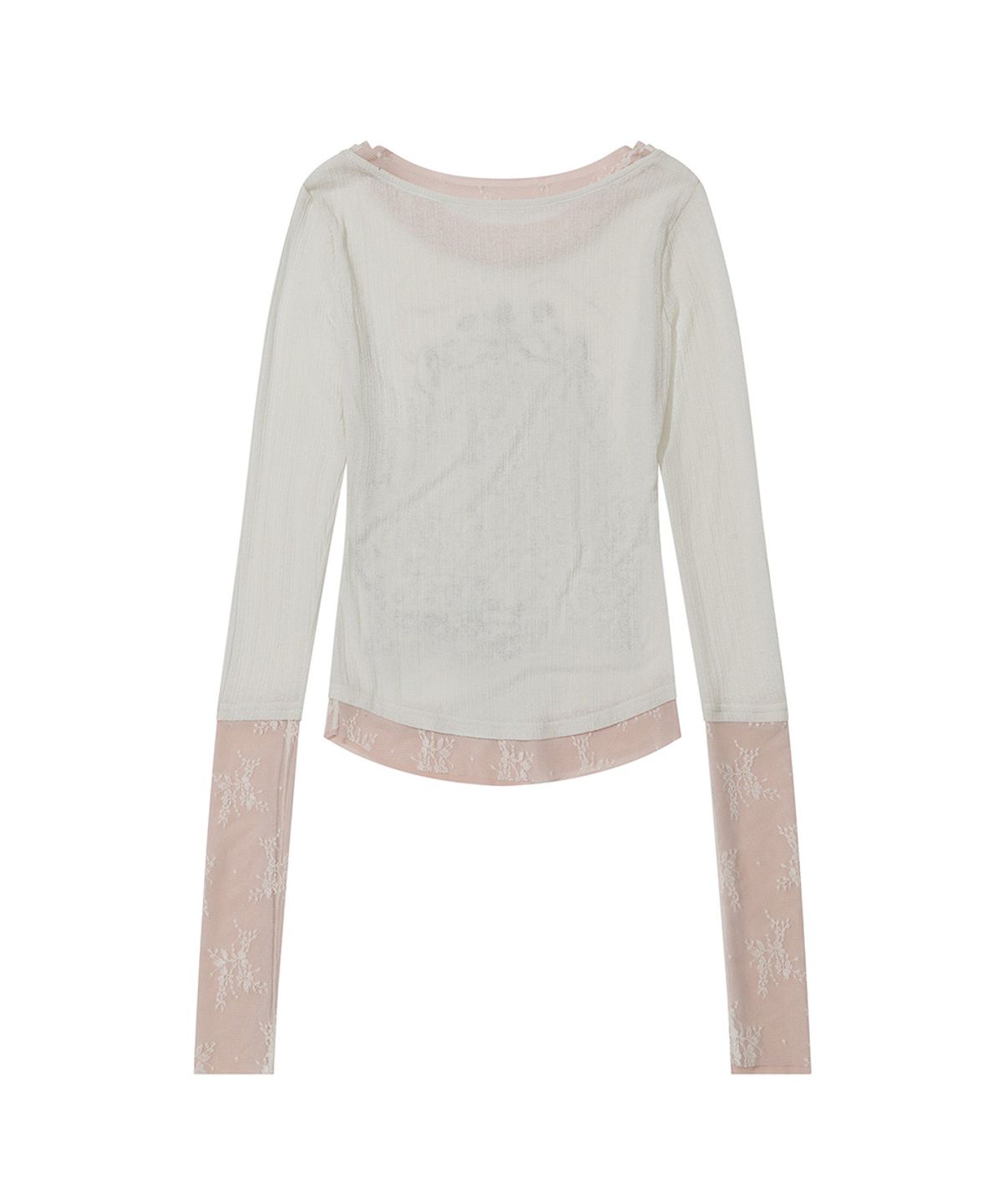 스컬프터(SCULPTOR) Triple Lace Layered Tee Ivory