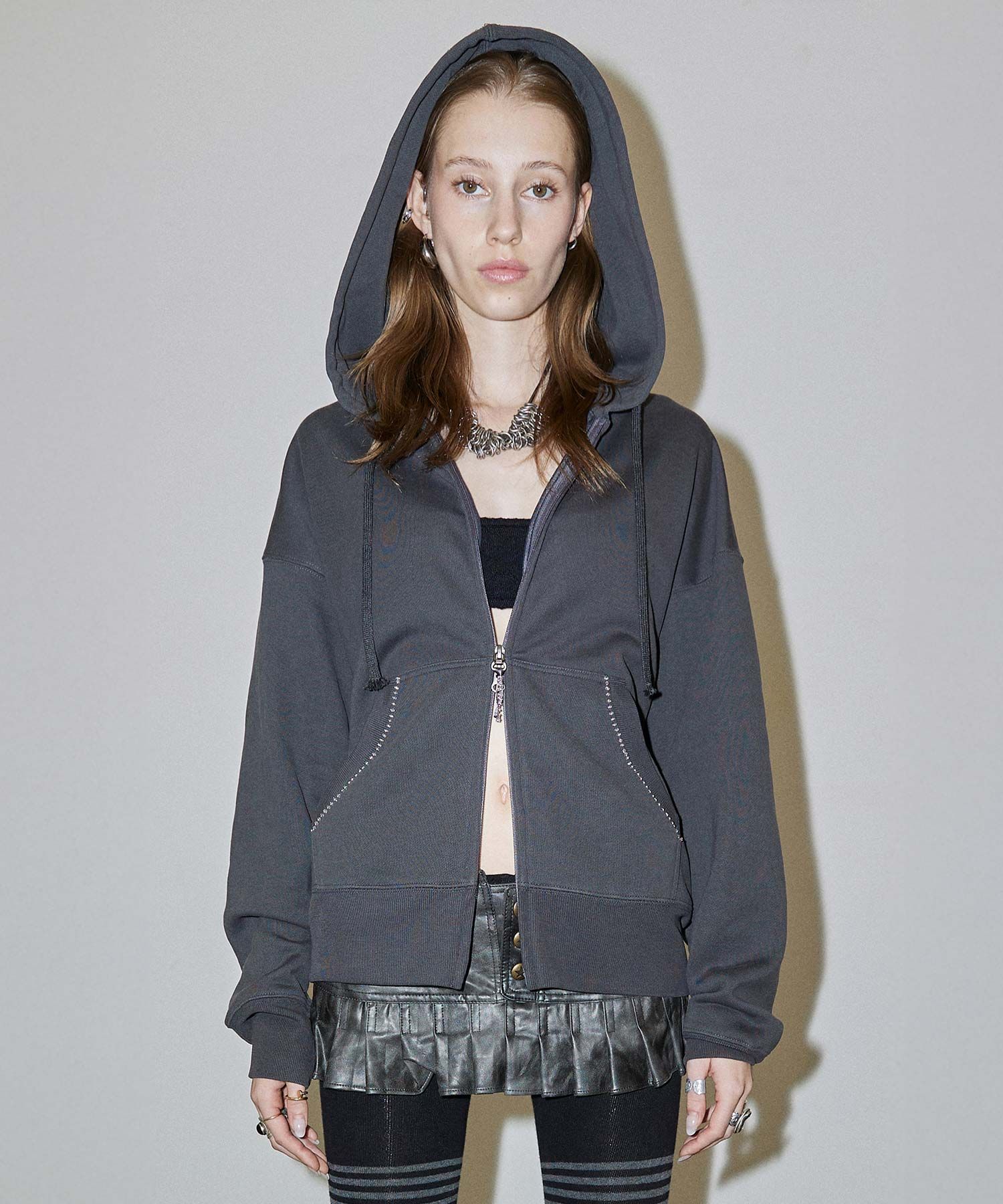 トップス SCULPTOR Shirring Zip-Up Jersey SCULPTOR Shirring Zip-Up Jersey（大流行中！ Mesh SCULPTOR