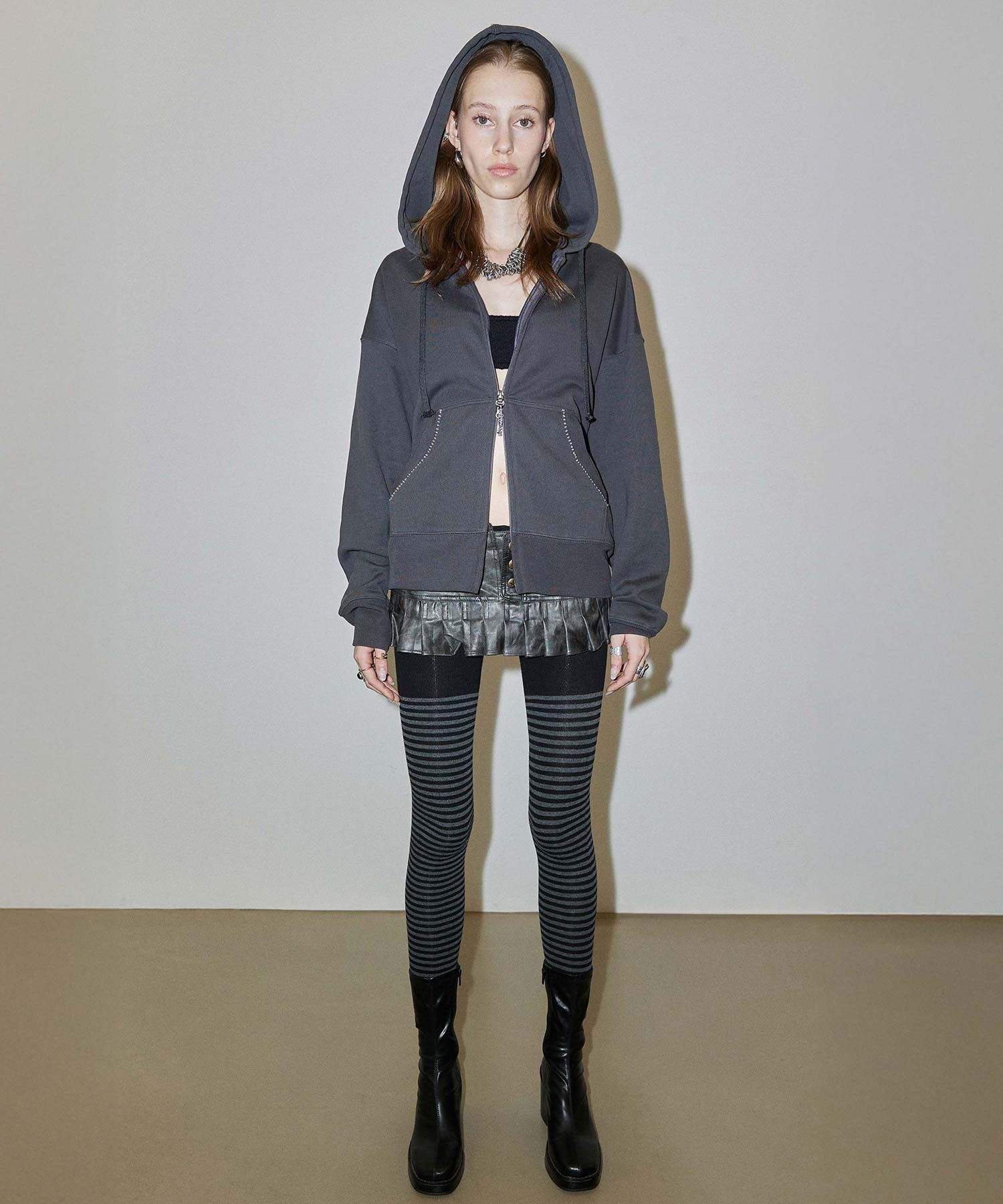 【SCULPTOR】 Beaded Saint Hoodie Zip-Up Beaded Saint Hoodie Zip-Up Dirty White – Sculptor