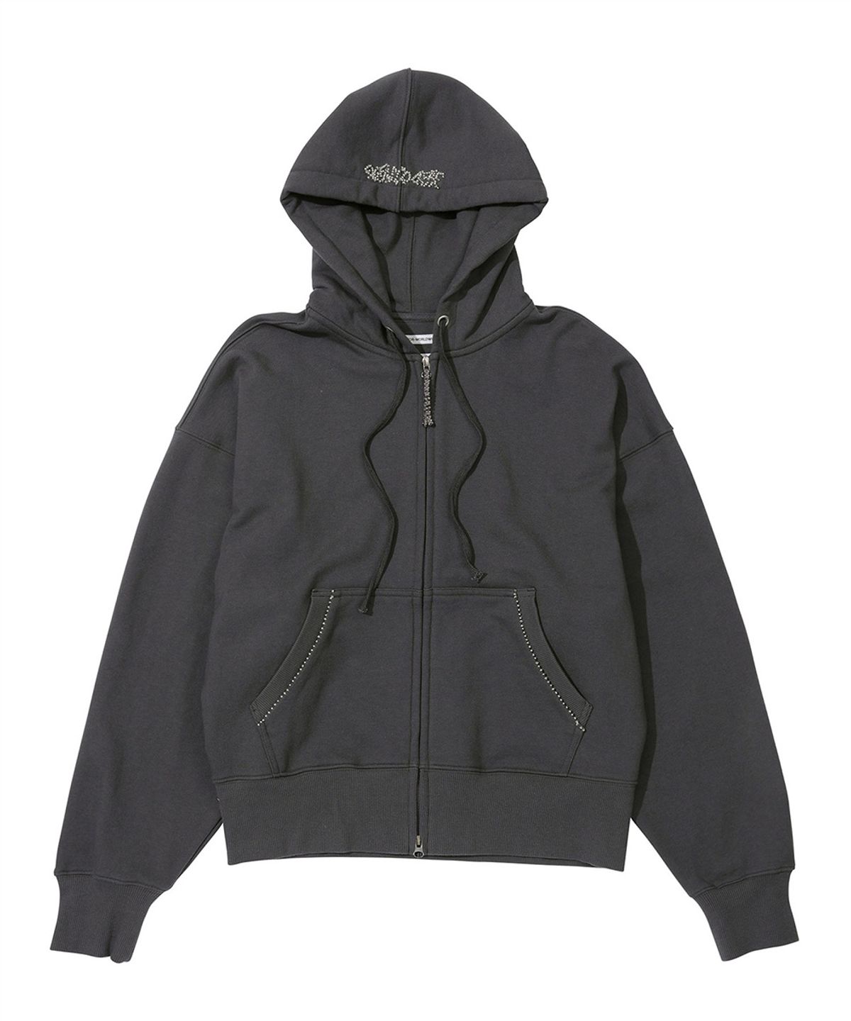 스컬프터(SCULPTOR) Beaded Saint Hoodie Zip-Up Charcoal