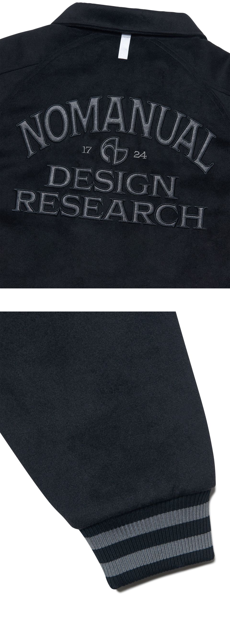 MUSINSA | NOMANUAL W.S VARSITY JACKET - BLACK