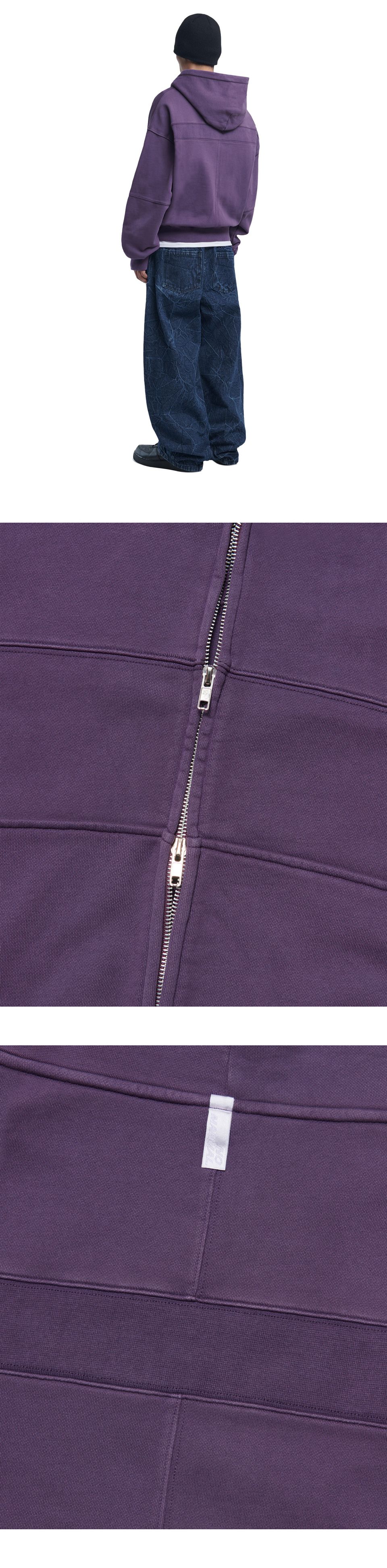 【NOMANUAL】OVERDYED D.F.L HOODED ZIP-UP OVERDYED D.F.L HOODED ZIP-UP - WASHED BLACK - nomanual | 60