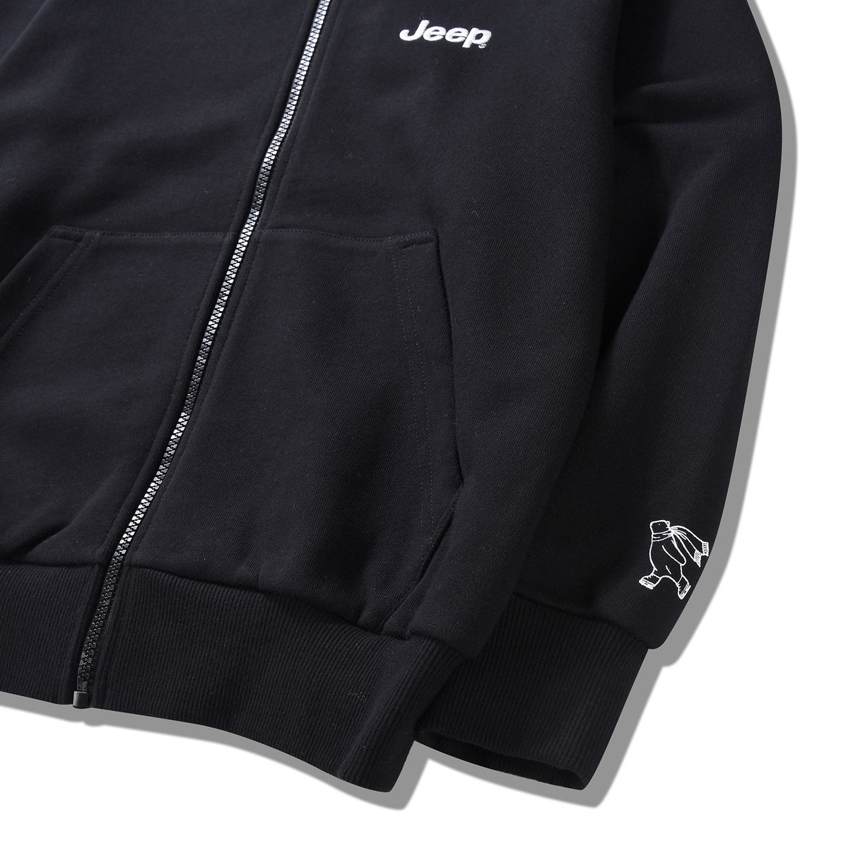 지프키즈(JEEPKIDS) 스몰 지프로고 후드 집업(KP5TZU002BK)