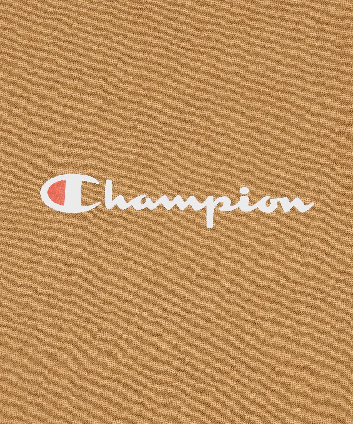 챔피온(CHAMPION) 스몰 스크립트 로고 코튼 반팔 티셔츠 Camel