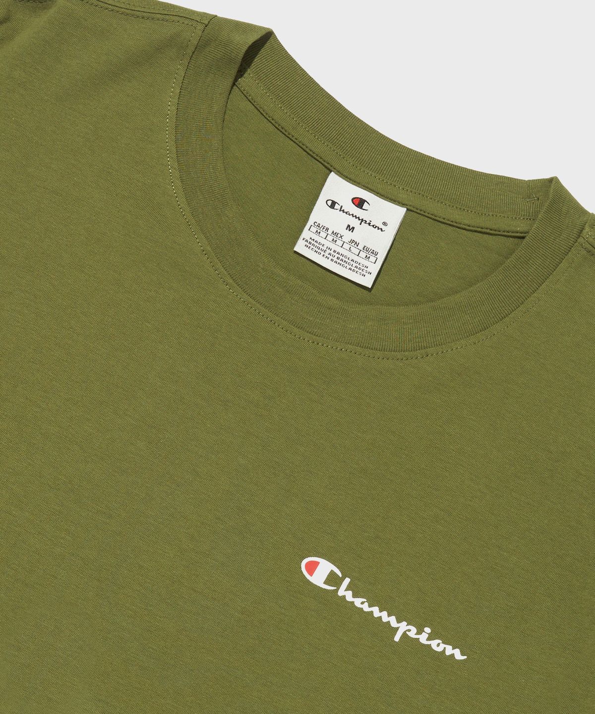 챔피온(CHAMPION) 스몰 스크립트 로고 코튼 반팔 티셔츠 Normal Khaki