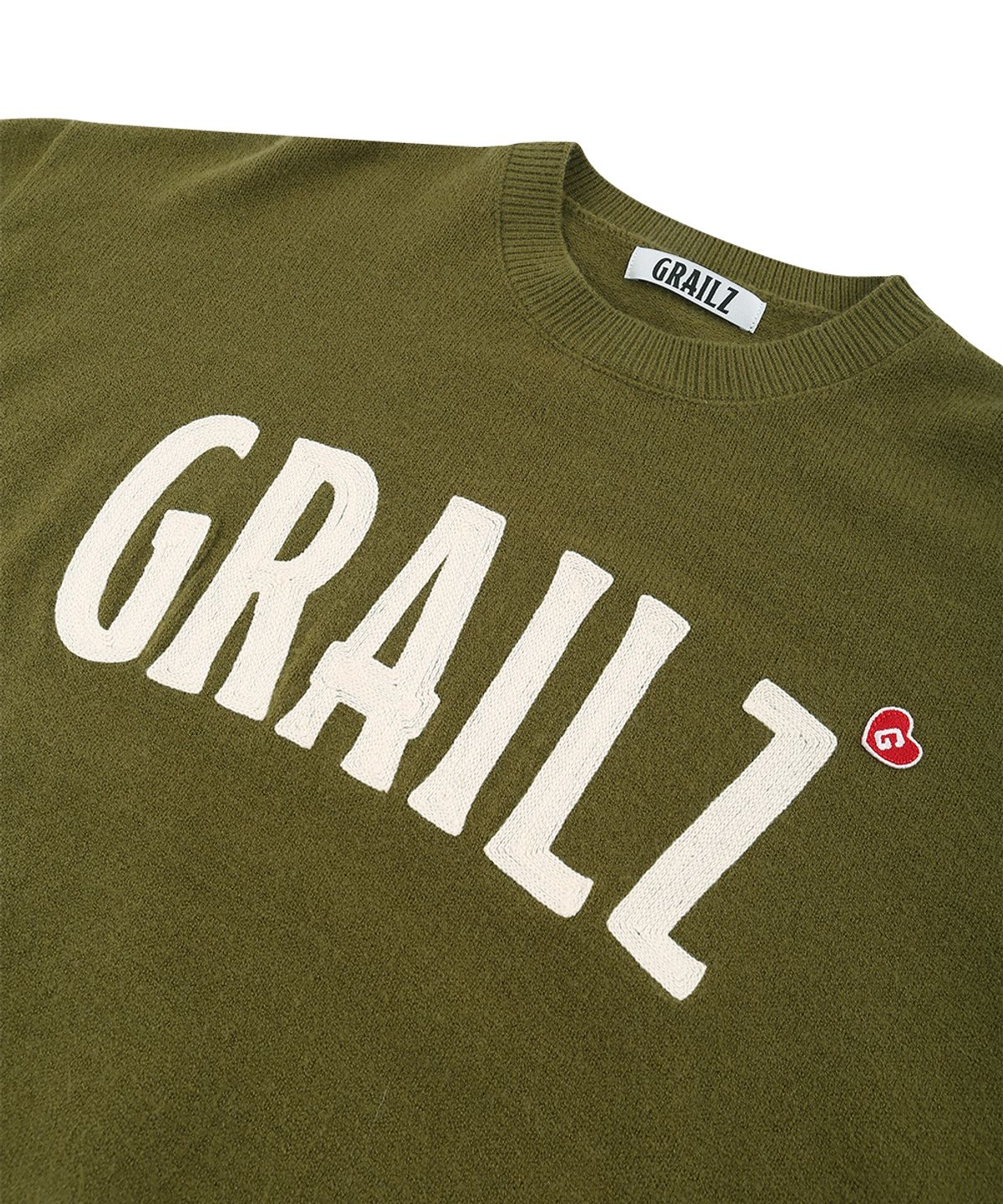 그레일즈(GRAILZ) SIGNATURE HEART KNIT [OLIVE]