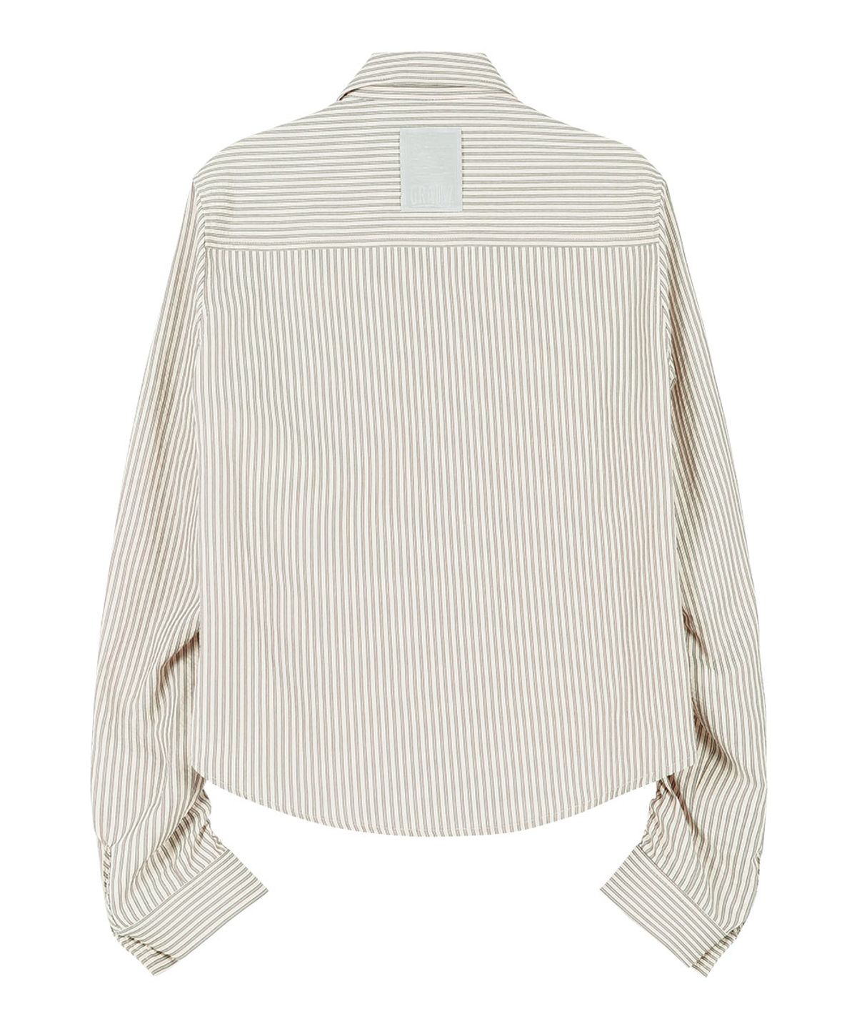 그레일즈(GRAILZ) BLISSFUL STRIPE SHIRRING SHIRTS [BEIGE]