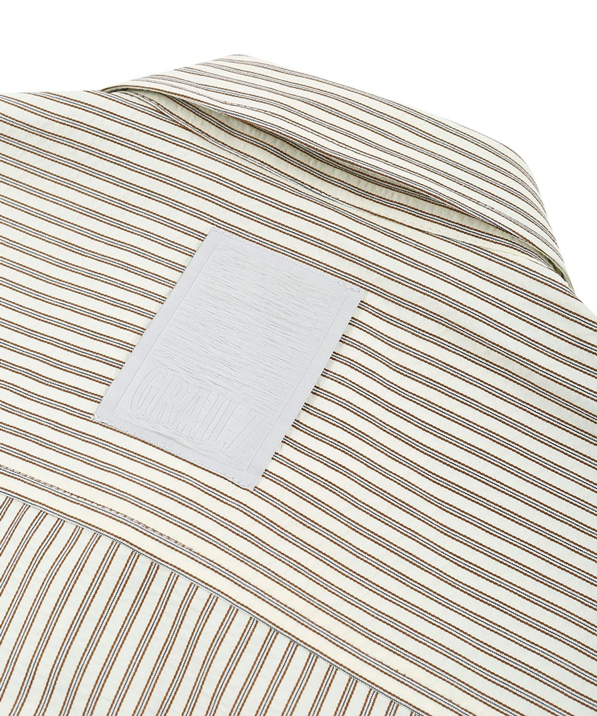 그레일즈(GRAILZ) BLISSFUL STRIPE SHIRRING SHIRTS [BEIGE]