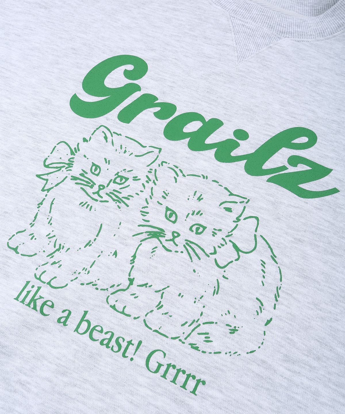 그레일즈(GRAILZ) NEKO DREAM SWEATSHIRT [MELANGE GREY]