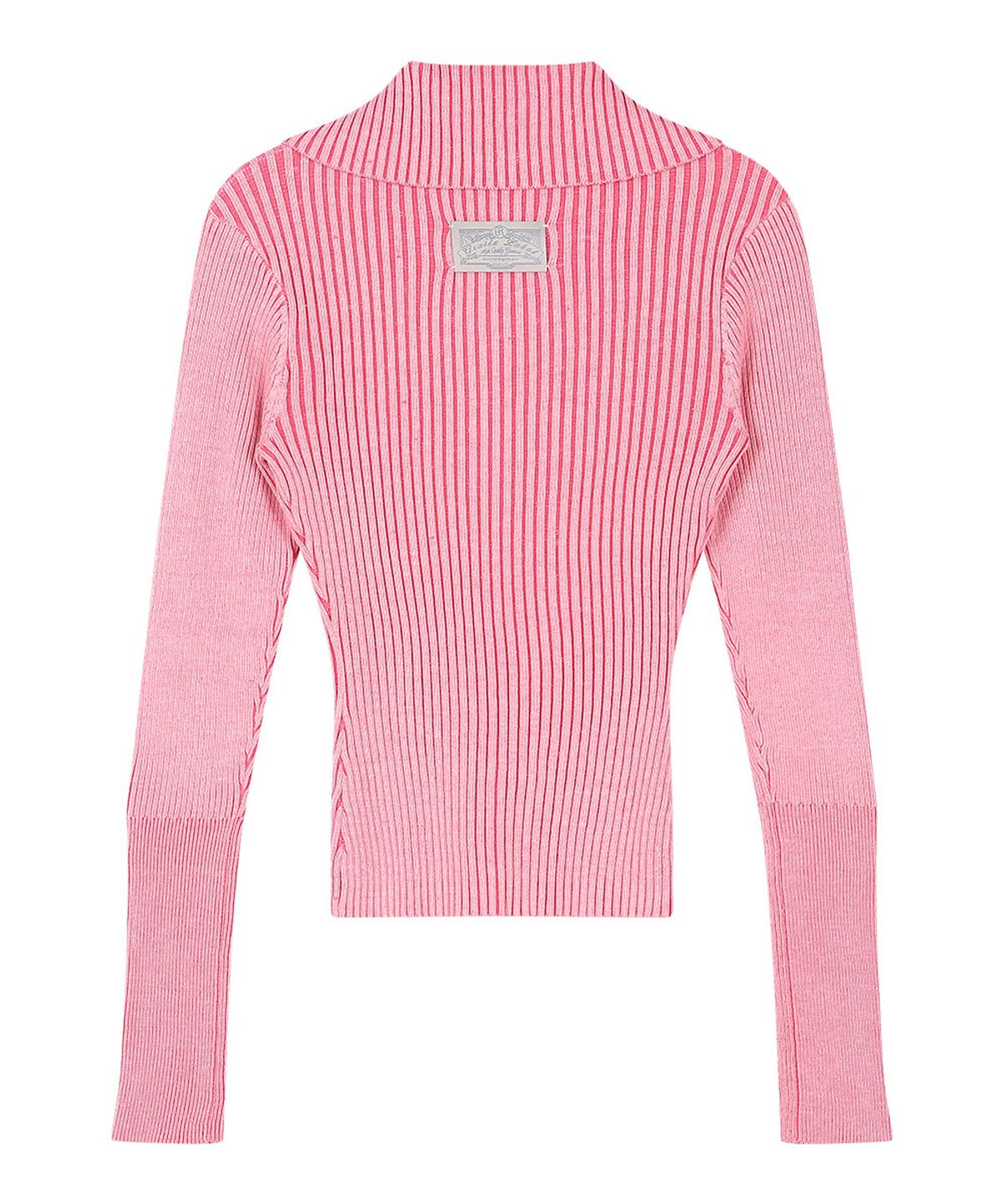그레일즈(GRAILZ) RIBBED BUTTON UP CARDIGAN [PINK]