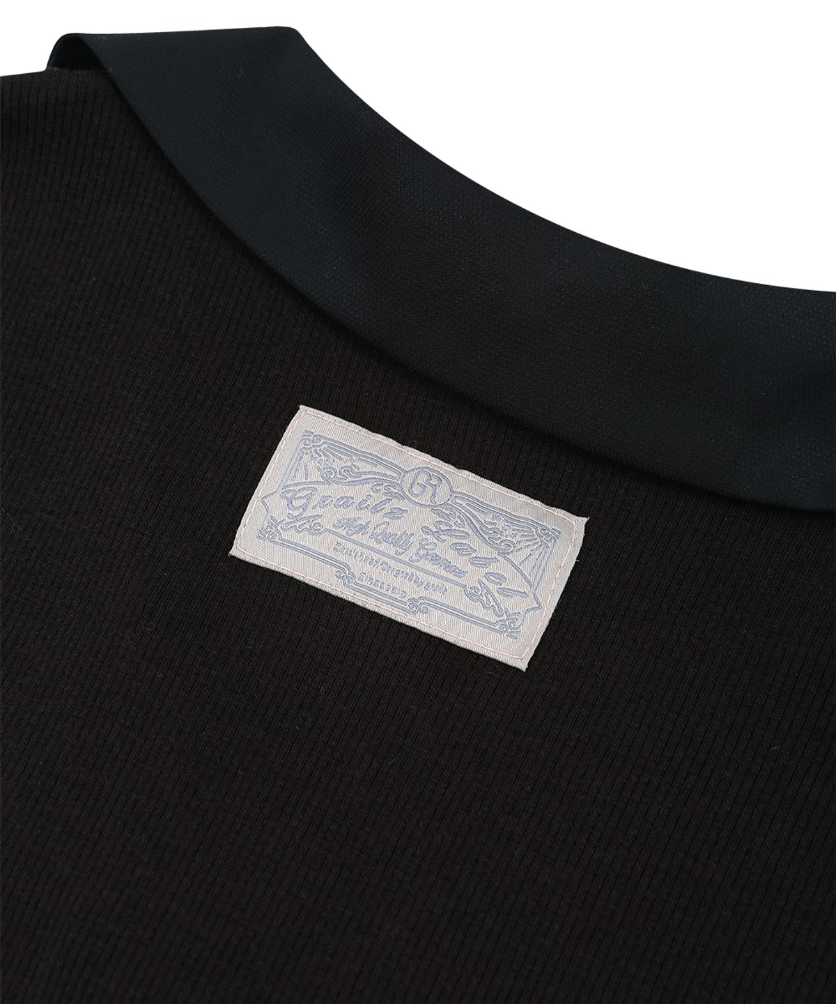 그레일즈(GRAILZ) BUTTON COLLAR KNIT LONGSLEEVE [BLACK]