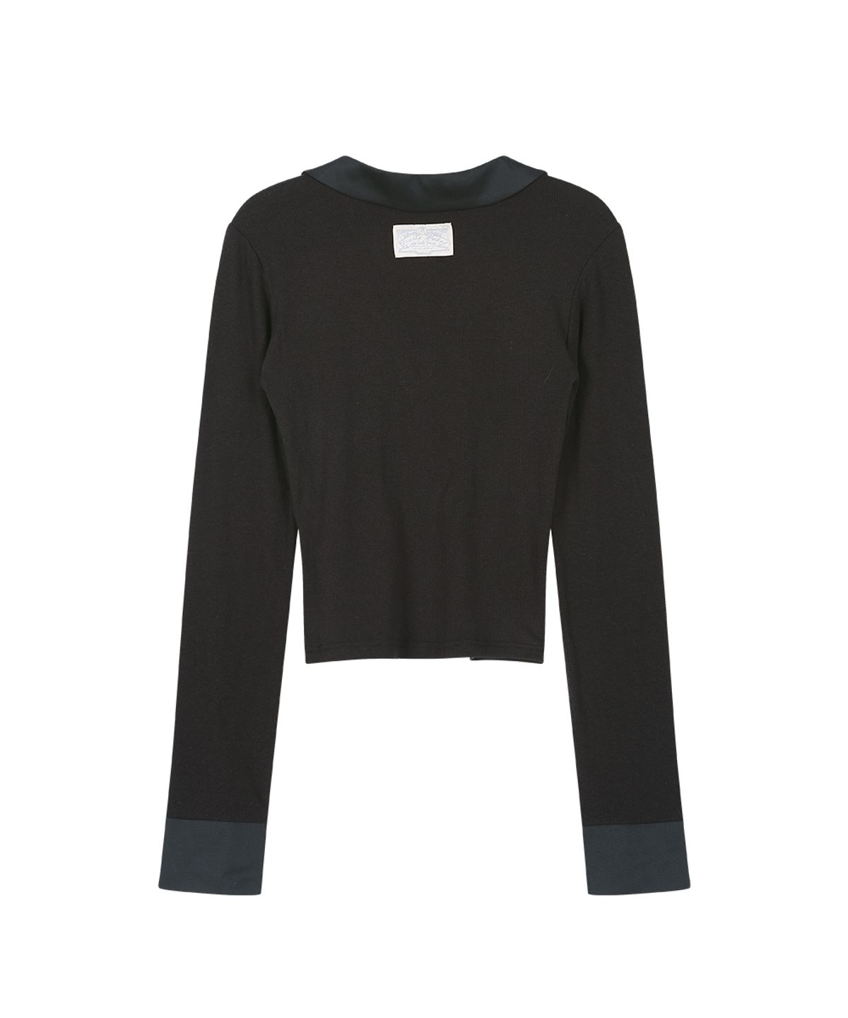그레일즈(GRAILZ) BUTTON COLLAR KNIT LONGSLEEVE [BLACK]