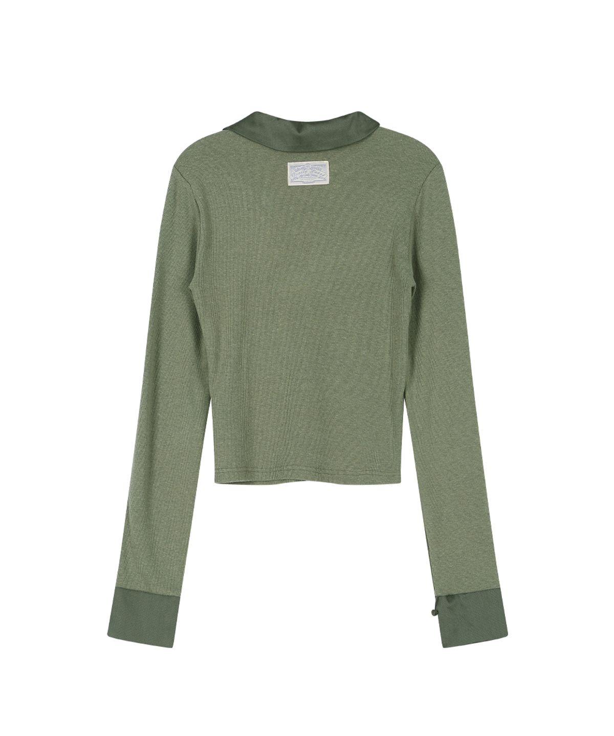 그레일즈(GRAILZ) BUTTON COLLAR KNIT LONGSLEEVE [KHAKI]