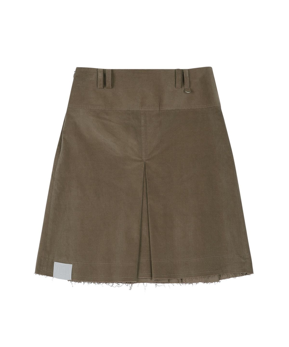 그레일즈(GRAILZ) ROUGH CUT PLEATS SKIRT [BROWN]