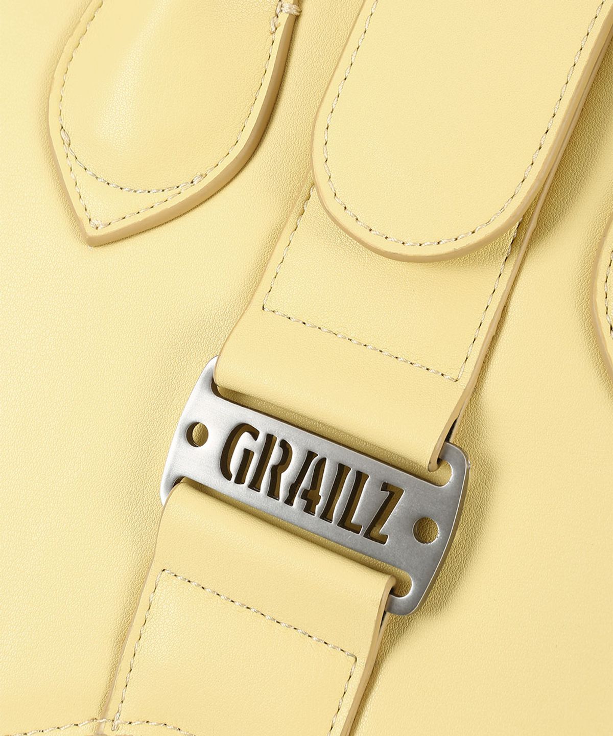 그레일즈(GRAILZ) LUXE FIORE LEATHER BAG [LIGHT YELLOW]