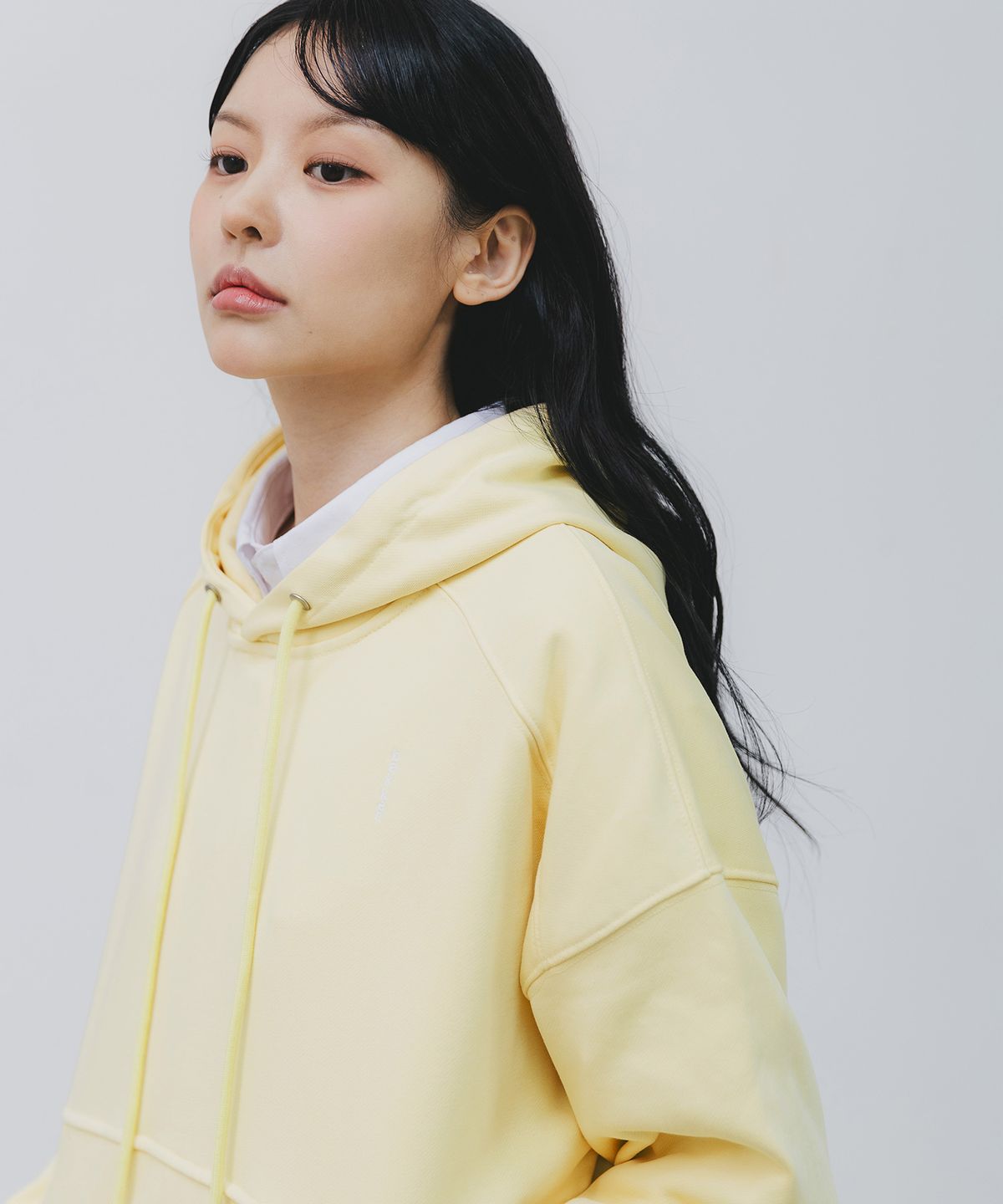 바켄(BAKKEN) 사이드 트임 로고 래글런 후드티 BK8906_옐로우